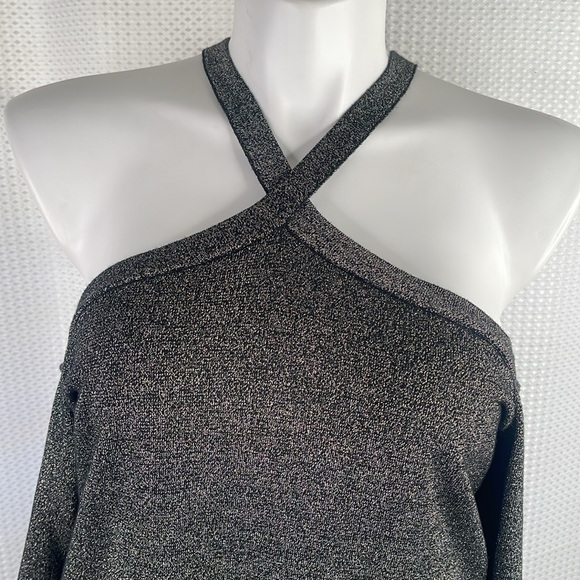 Torrid Sweater Cross Neck Cold Shoulder Glittery Sz 3X - Picture 4 of 13